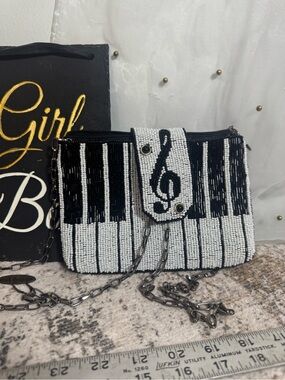 Mary Frances Vintage Keyed up beaded crossbody